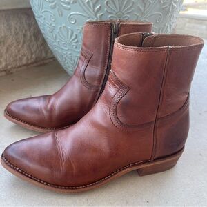 Brown Leather Ankle Boots #2272